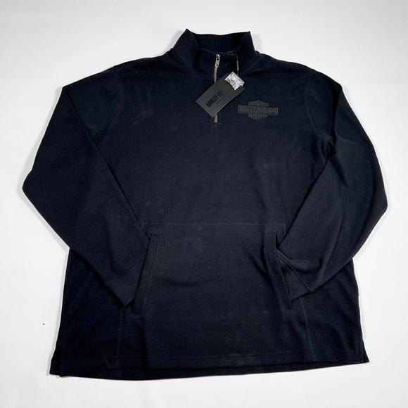 Harley-Davidson Mens Pullover Black Long Sleeve Knit Top Shirt Size 2XL - Picture 1 of 5